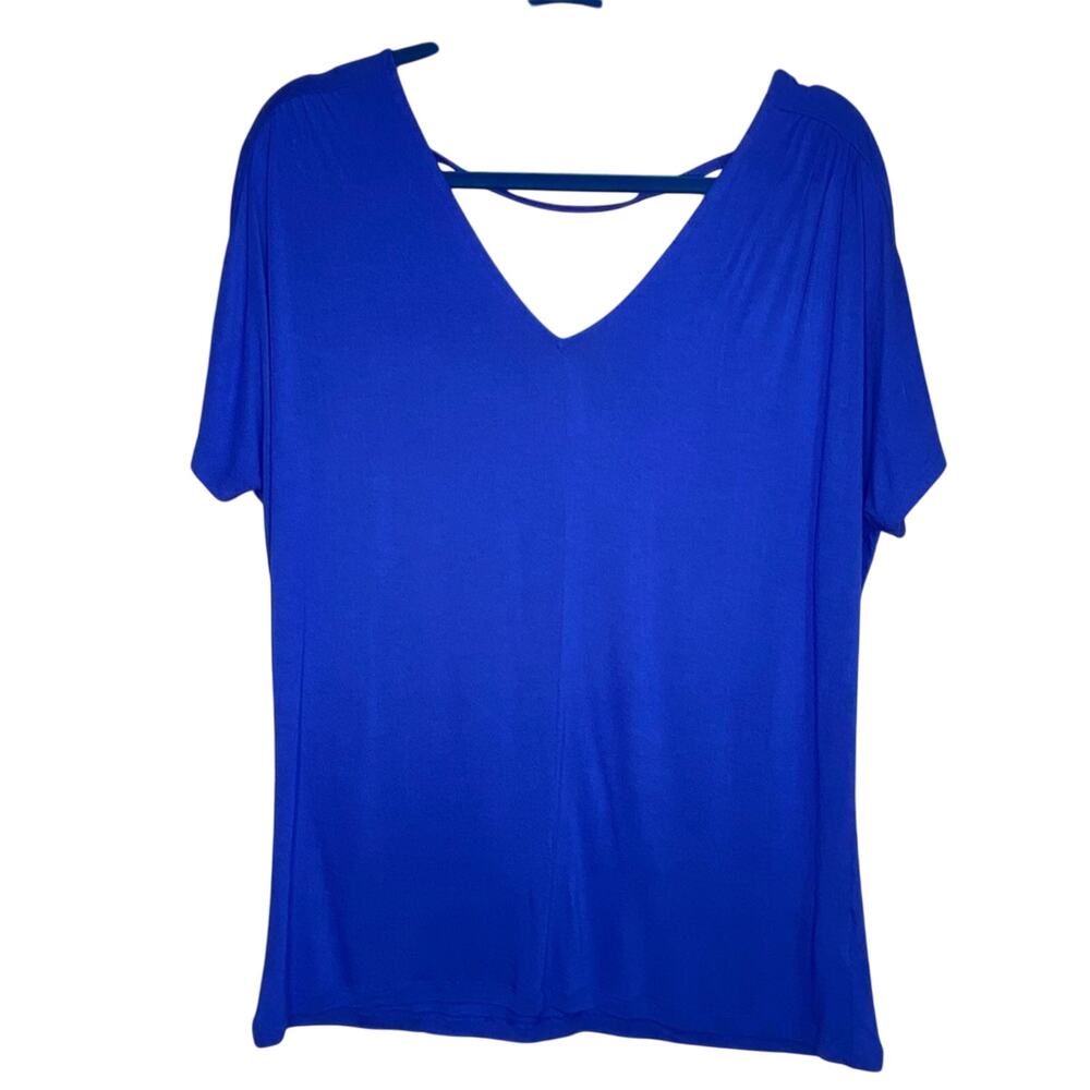 Old Navy Double V Short Sleeve Shirt In Blue Women's Size Medium